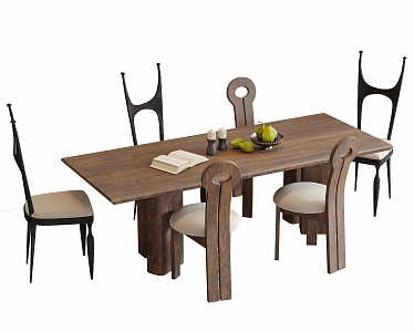 Modern Dining Table Chair Combination Dining Table Chair 3d model