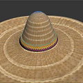Woven Straw Hat with Wide Brim and Colorful Decorative Band for Daily Wear
