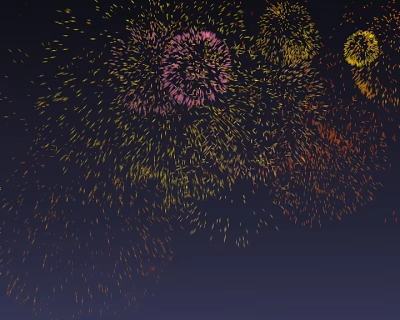 Colorful Fireworks Bursting Bright In Night Sky With Various Dazzling Hues 3d model