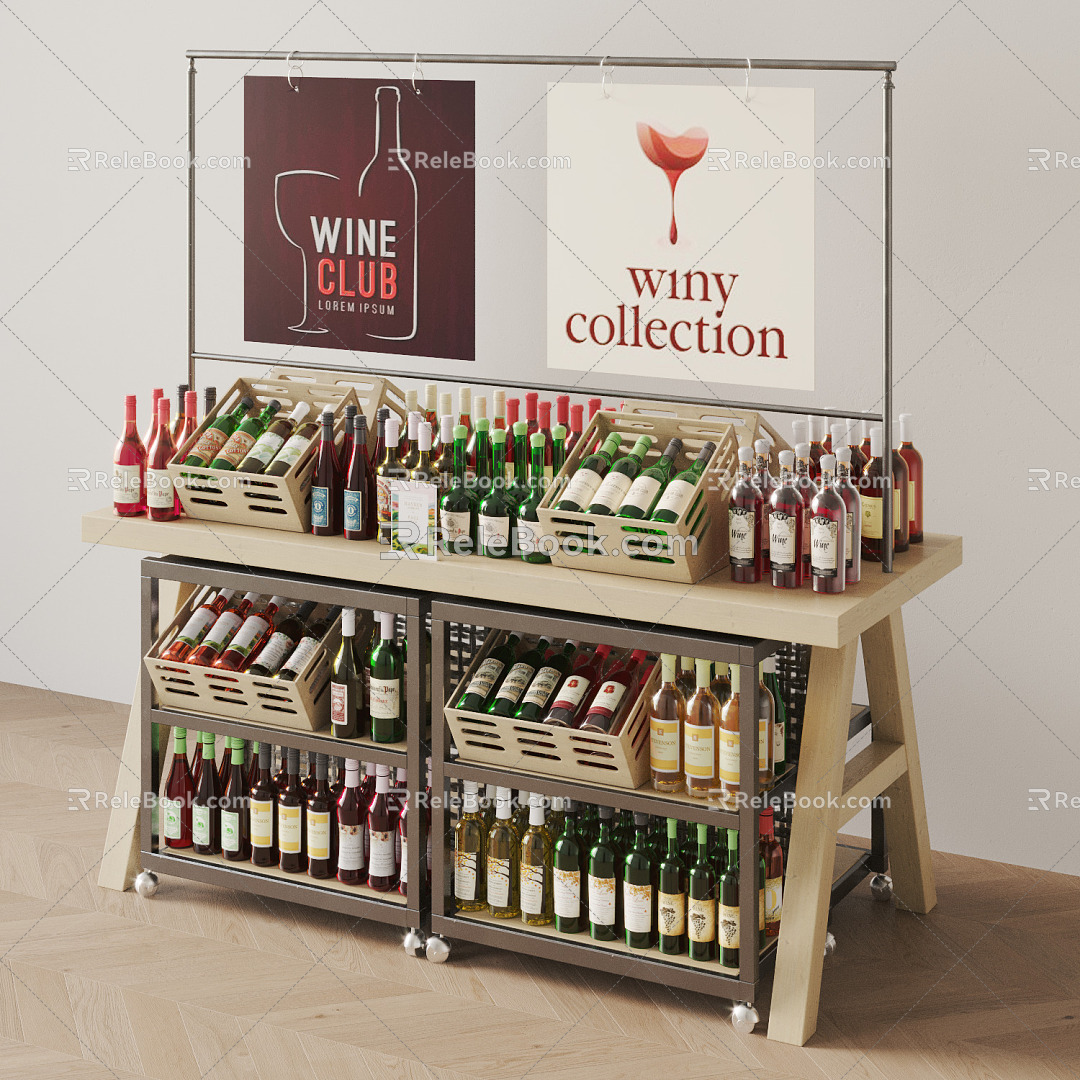 Modern shelf wine bottle 3d model