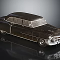 Vintage Black Classic Sedan Car Featuring Weathered Exterior And Retro Body Lines