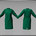 Two Green Protective Robes Front And Back View Clothing Design 3d model