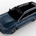 Deep Blue Electric SUV With Modern Sleek Design Black Roof LED Headlights Alloy Wheels