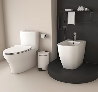Modern Toilet Vertical Toilet Mop Pool Bathroom Small Pieces 3d model