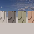 Modern Wall Decor Panels In White Grey Green And Pink Colors