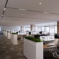 Public Office Area Office Front Desk 3d model