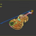 Violin Cartoon Violin Animation Violin Instrument String Western Instrument 3d model