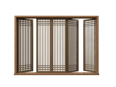 Traditional Chinese Intricate Wooden Lattice Window Screen For Home Interior Decor 3d model