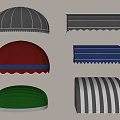 Colorful Awnings With Various Styles Including Semicircular Rectangular And Striped Designs