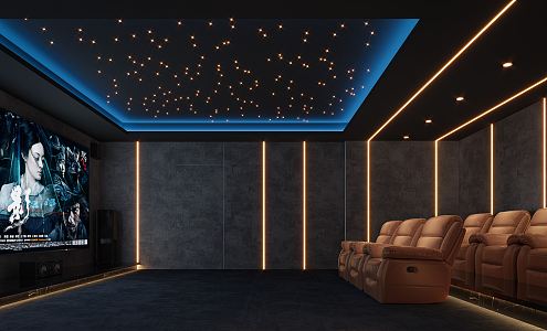 modern video room 3d model