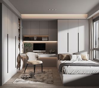 Modern Tatami Bedroom 3d model