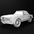 Rusted Vintage Mercedes Convertible Car With Classic Exterior And Old Design