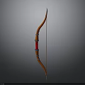 Orange Decorative Bow With Red And Blue Accents And Curved Structure