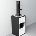 Modern Smart Door Handle With Sleek Black Design On Display Stand