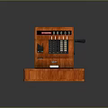 Vintage Wooden Cash Register With Digital Display Mechanical Keys And Classic Design