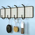 Wall Mounted Metal Grid Design Hooks Organizing Keys Remote and Small Items 3d model