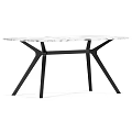 Modern Dining Table And Chairs Set With Beige Gray Upholstered Chairs And Black Legs