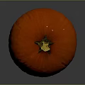 Orange Round Pumpkin As Household Decorative Item With Natural Stem And Smooth Surface