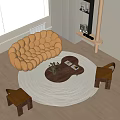 Quiet Moooi Sofa Coffee Table Combination 3d model