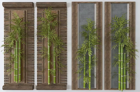 Bamboo wall decoration 3d model