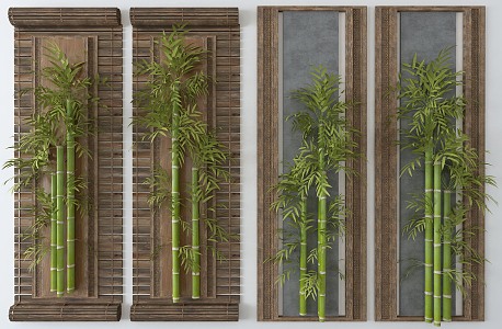 Bamboo wall decoration 3d model