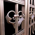 Elegant Iron Partition Design With Decorative Elements Heart Shaped Motifs Stone Pillars And Lamp Posts