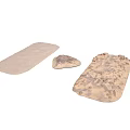 Three Different Shaped Beige Textured Mats With Natural Material For Home Use