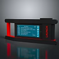 Launch Control Panel With Digital Screen Displaying Menu Options And Red Accents 3d model