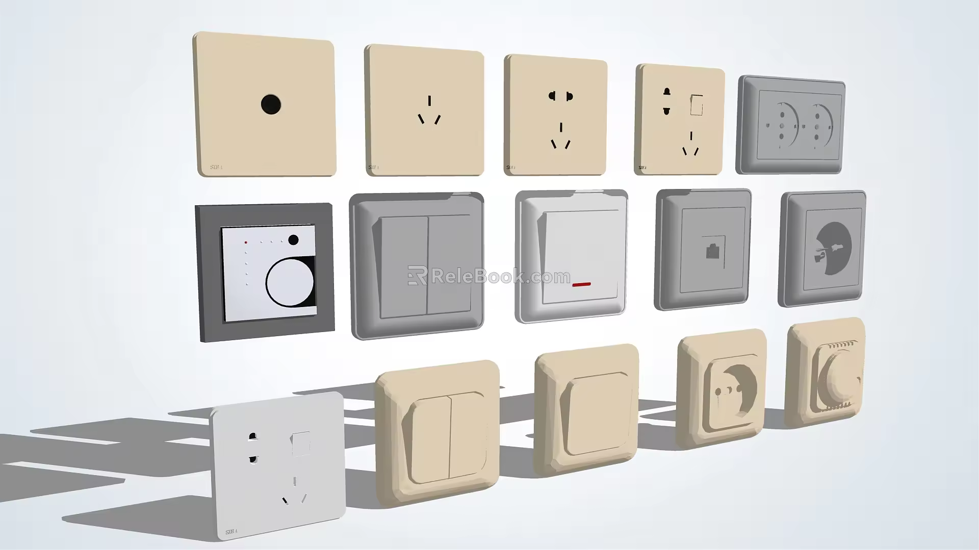 Modern socket switch socket 3d model