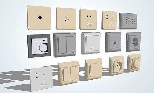 Modern socket switch socket 3d model