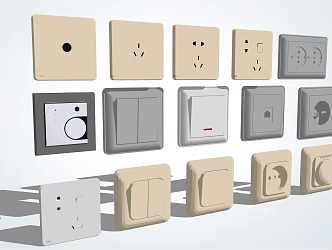 Modern socket switch socket 3d model