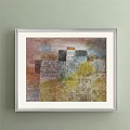 Framed Abstract Painting With Vibrant Colors And Geometric Textured Layers 3d model