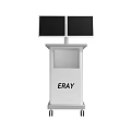 ERAY Medical Cart With Dual Monitors And White Cabinet On Wheels For Medical Use