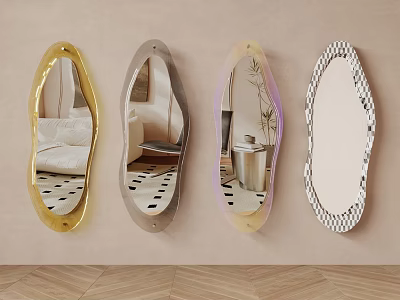 Decorative Wall Mirrors With Various Unique Designs For Home Interior Decoration 3d model