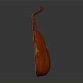 Handcrafted Wooden String Instrument Featuring Decorative Pattern And Pear Shaped Body 3d model