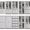 Modern Bookcase Collection With Multiple Shelves Door Design And Storage Solutions 3d model