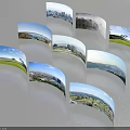 Aerial View Planning of City Green Spaces Rivers and Mountains in Curved Arrangement