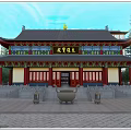 Pudu Temple Ancient Architecture Aerial View Traditional Courtyard Layout Golden Pagoda And Greenery
