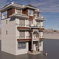 Three Story Detached Villa With Modern Stone Facade Large Windows And Balconies
