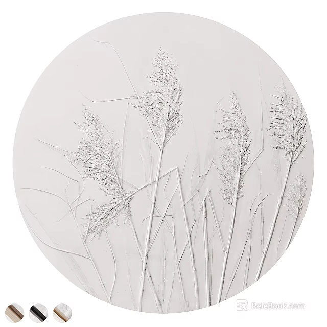 Minimalist Natural Floor Tiles With White Reed Pattern Design For Modern Home Interior 3d model 