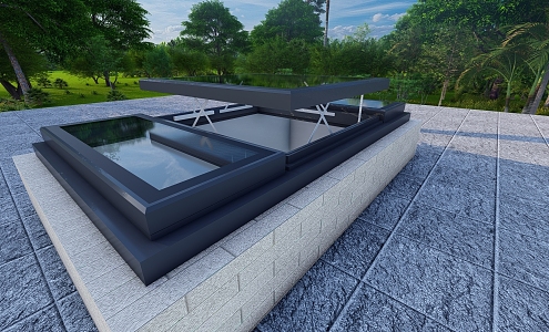 Rising parallel sunroof 3d model