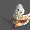 Traditional Venetian Mask With Feather Shaped Design And Colorful Ornate Details