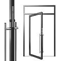 Modern Sliding Door Design With Glass Panel And Metal Frame Structure