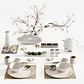 Tableware ornaments combination 3d model