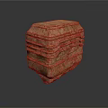 Natural Wood Stone Block With Layered Textured Surface And Rough Finish