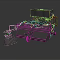 Industrial Specialized Vehicle With White Body Mechanical Structure Rotating Component And Wheels