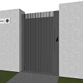 Modern Gate Patio Door 3d model