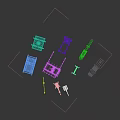 3D Models of Industrial Equipment Featuring Cranes Boom Arms And Structural Parts