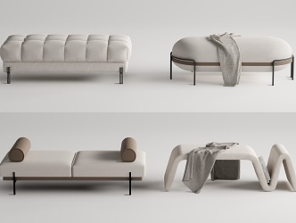 Modern Bed End Stool Bed End Stool Combination Sofa Bench 3d model