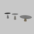 Modern Round Coffee Tables With Unique Textured Bases And Smooth Stone Surface 3d model